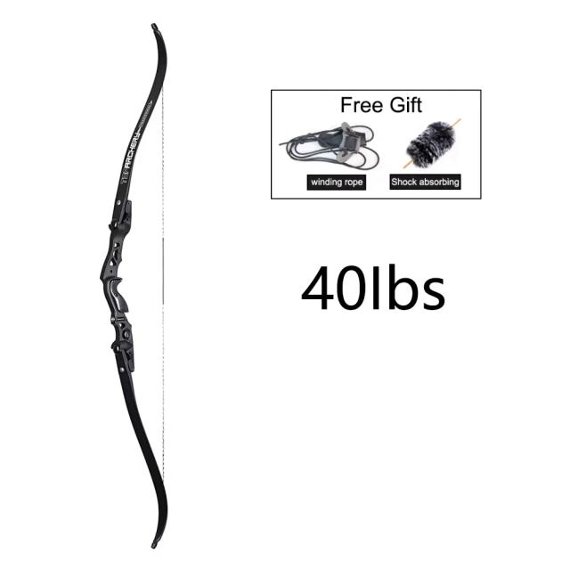 Arco recurvo de 62 polegadas para tiro com arco, membro de arco de caça competitivo ILF, aperto de liga, para uso ao ar livre, tiro de arco longo tradicional, 25-60lbs