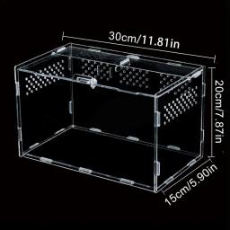 Terrário acrílico transparente para répteis, caixa de alimentação transparente para animais, répteis, insetos, aranha, lagarto, sapo, grilo, tartaruga - Image 6