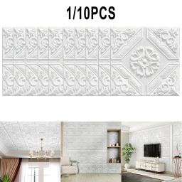 1 e 10 * papel de parede 3d adesivos de parede auto-adesivo painel de espuma decoração de casa fácil de remover para sala de estar quarto teto tv arte de parede - Image 6