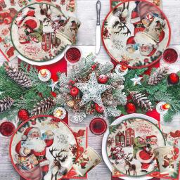 Louça descartável para decoração de Natal, Copo e prato, Fontes de festa de ano novo, Feliz Natal, 2024 - Image 5