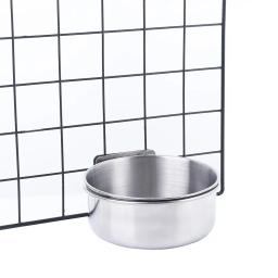 Pendurado aço inoxidável papagaio alimentação tigela, prato do alimento, bebedor de água, alimentador do pássaro, gaiola copo, clamp-on, periquito periquito tentilhões - Image 6