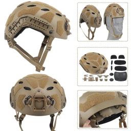 Airsoft Paintball Capacete Conjunto com Lanterna Tática, Máscara De Poeira, Capa, Caça Ao Ar Livre, Paintball Tiro - Image 2