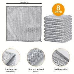 Super Durable Microfiber Milagre Panos De Limpeza, Arame Conjunto De Malha, Luta De Mancha, Scratch Cozinha Livre, Genius Sem Esforço, Wet & D, 8 Pcs - Image 5