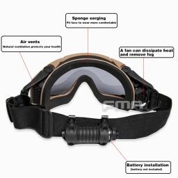 Novo fma airsoft si-balístico óculos com ventilador versão atualizada anti nevoeiro tático óculos de segurança paintball óculos de proteção para os olhos - Image 3