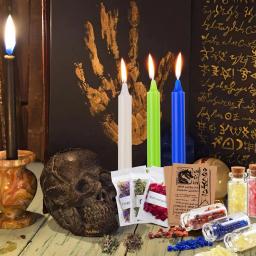 Suprimentos de bruxaria kit wiccan suprimentos ferramentas caixa de bruxa incluem ervas secas frascos de cristal velas coloridas pergaminho para feitiços - Image 4