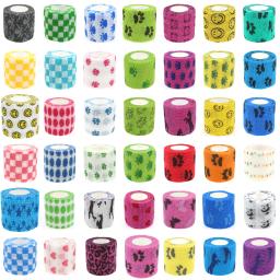 24 rolos de bandagem elástica para animais de estimação, bandagem autoadesiva para cães, gatos, cavalo, fita esportiva autoadesiva não tecida para joelho e tornozelo - Image 1