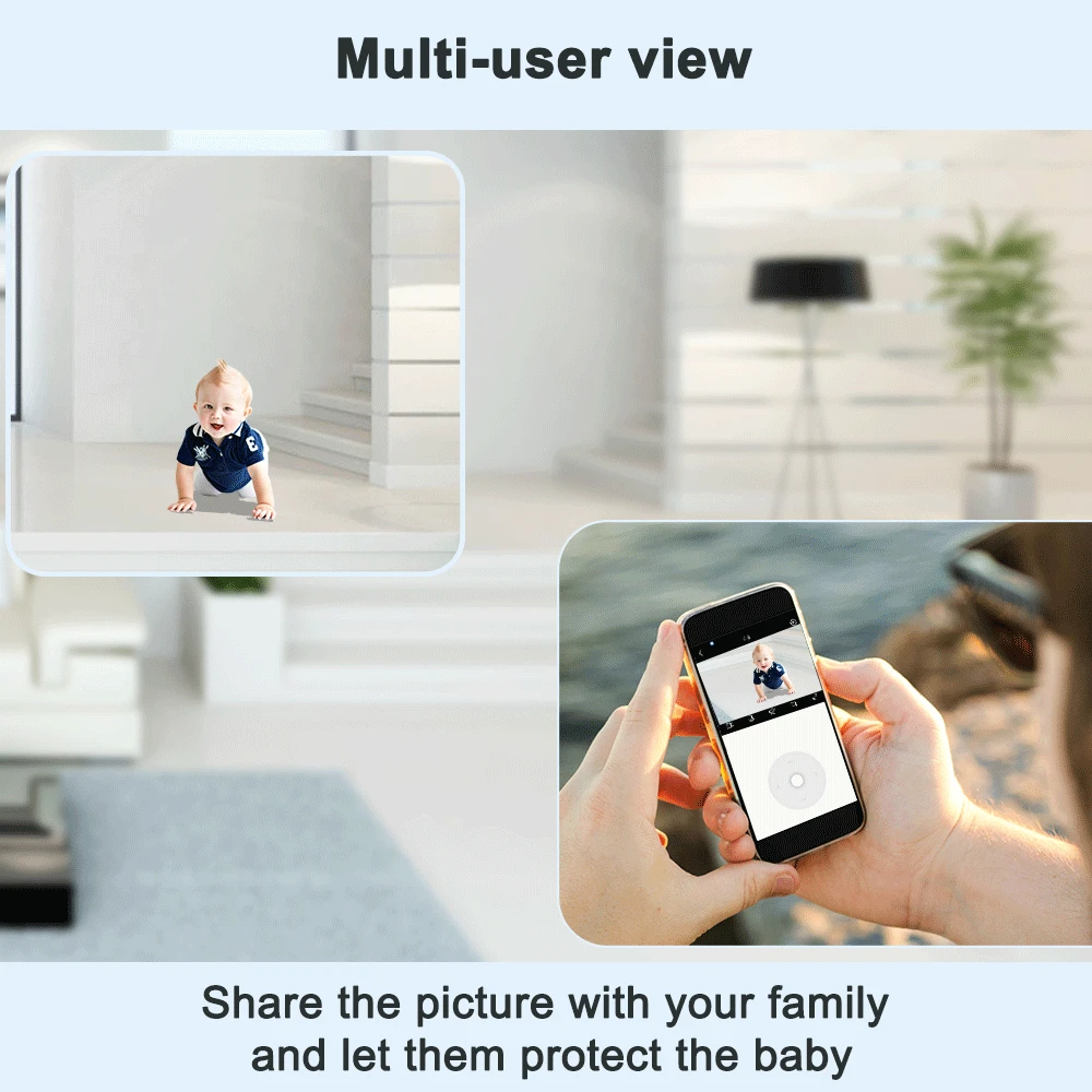 1080p 5g wifi monitor do bebê sem fio hd câmera de segurança ip rastreamento automático 2-way áudio mãe crianças mini câmera interna casa alexa - Image 5