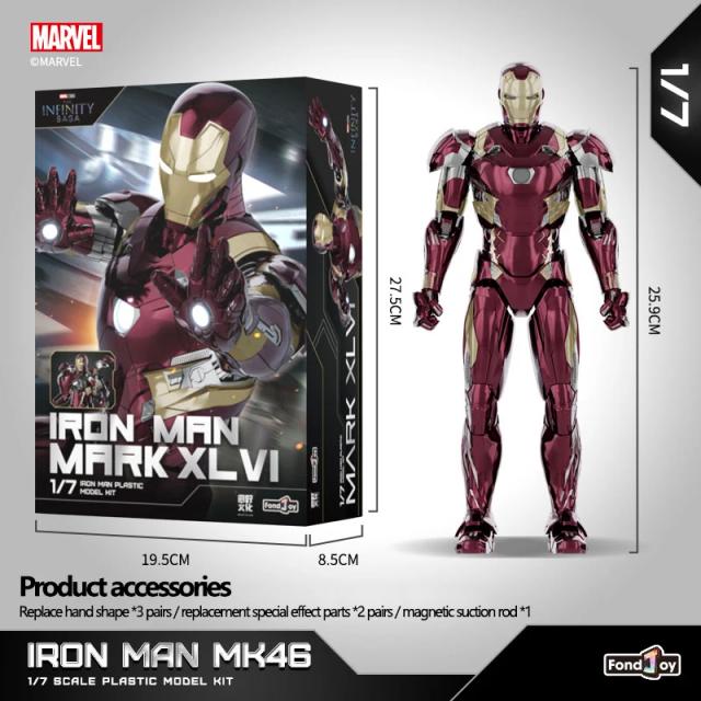 Fondjoy Marvel Homem de Ferro MK46 Modelo Montado 1/7 Escala Figura 25cm