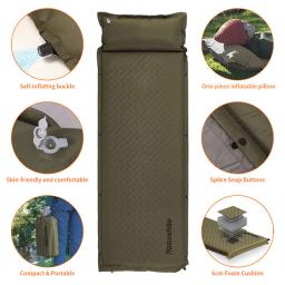 Naturehike auto-inflável colchão de ar, Mat Camping ao ar livre, 1 ou 2 pessoa dormir Pad, Caminhadas Travel Air Bed, D01 - Image 5