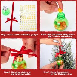 Garrafa De Plástico Transparente Com Tampa De Ouro, Garrafa Em Forma De Bola De Neve, Garrafas Decorativas De Natal, Garrafa De Suco De Frutas, 10PCs, 50ml, 100 ml, 250ml - Image 6