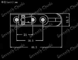 Um conjunto de 6 peças de sela de ponte individual única de 3 cores para baixo de 6 cordas (DZQQ-2K6X) - Image 6