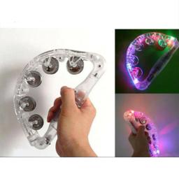 Piscando LED Pandeiro Toy, Clear Light Up Sensory Toy, Instrumento musical, Agitando brinquedo para festivais, Instrumento de aniversário Orff - Image 3