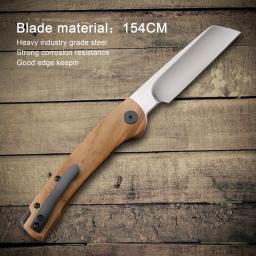 Petrificado Fish-PFE04 faca dobrável com cabo de madeira G10, ferramentas de aço para carpintaria, acampamento ao ar livre, sobrevivência, pesca, corte, EDC, 154cm - Image 2