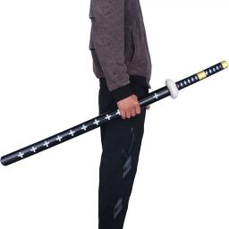 Preto Zoro Samurai Espada, Lei Trafalgar, Cosplay Arma, Katana Knife, Segurança PU, Ninja Prop Brinquedos, 104 centímetros - Image 1