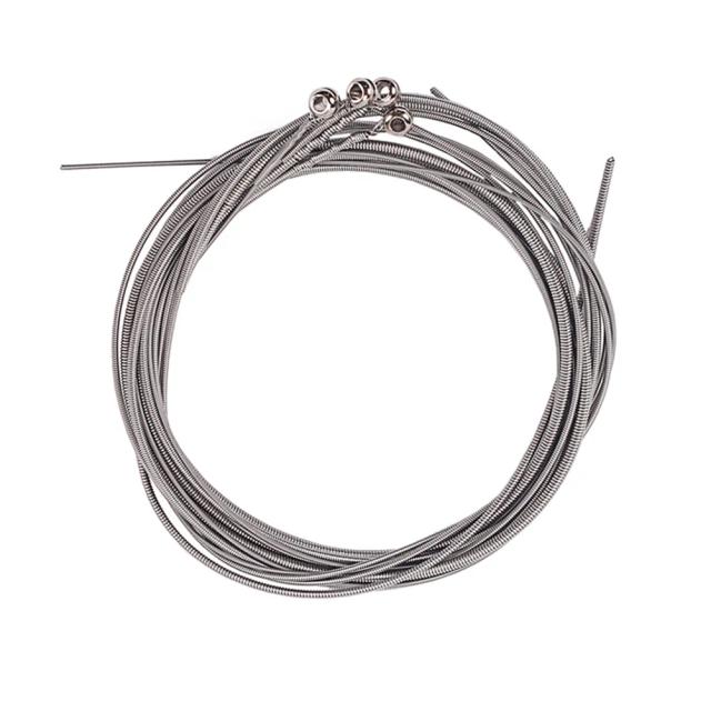 Conjunto de Cordas de Baixo para Guitarra em Aço, Acessórios em Carbono e Inoxidável, Substituição Flatwound de Níquel