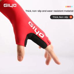 Mitten de bicicleta antiderrapante Giyo metade do dedo, tecido de Lycra, luvas de ciclismo sem dedos dos homens, MTB Road Bike luvas curtas, verão - Image 4