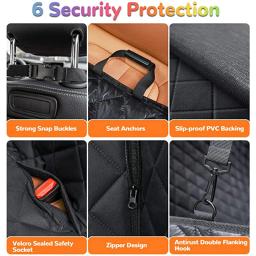 Dog Car Seat Cover Waterproof Pet Dog Carriers Travel Mat Hammock Para Small Medium Large Dogs Car Rear Back Seat Almofada de Segurança - Image 5