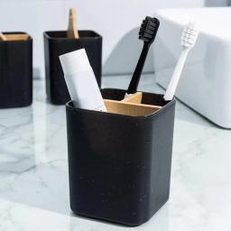 Suporte Padrão Escova De Dentes Com Divisor De Bambu, Bancada Moderna, Organizador Do Banheiro, Caixa Para Creme Dental - Image 3