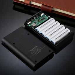 Caso do banco do poder com USB duplo, fonte móvel, portáteis, carregadores exteriores, 18650 - Image 4