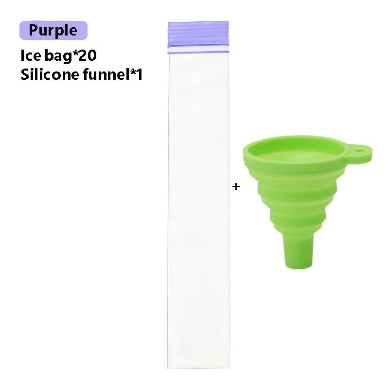 200 sacos descartáveis do molde do picolé do gelo bpa livre tubos do congelador com selos zip para smoothies de frutas varas de iogurte vem com funil - Image 1