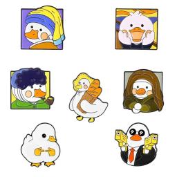 Conjunto de pinos de esmalte animal adorável, desenhos animados, gato, sapo, cachorro, pato, emblemas para mochila, chapéu, bolsa - Image 5