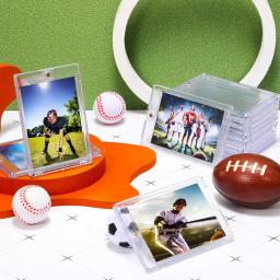 Titular do cartão magnético para cartões comerciais, protetor de plástico, esportes de beisebol, Yugioh Display Case, Magnet Top Loader, 35PT, 2pcs - Image 4