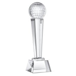 Crystal Glass Golf Trophy para adultos e crianças, troféus de bola, mesa e desktop Decor, torneio, 9x2.8" - Image 1