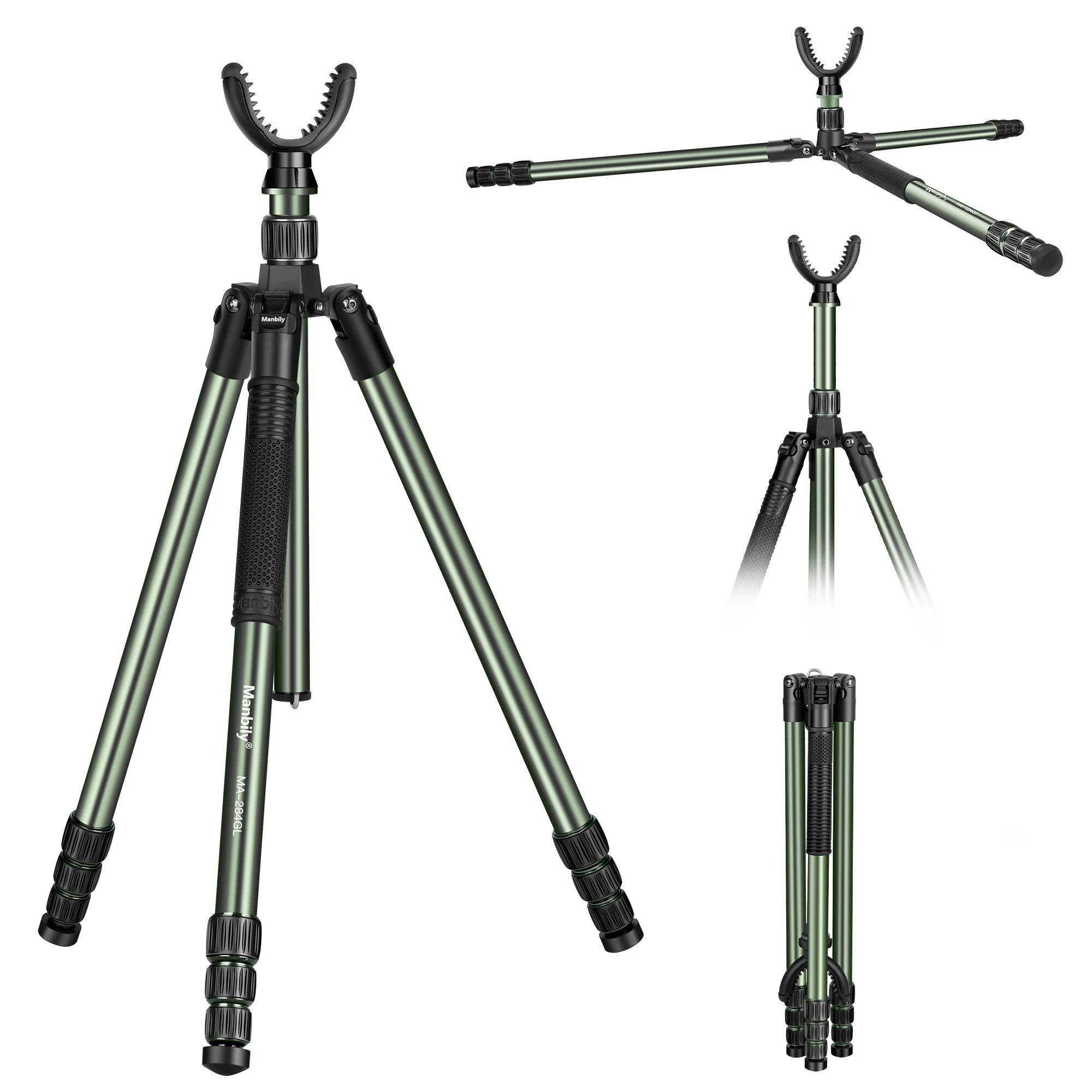 Tripé de alumínio para caça, suporte para tiro em forma de v, jugo 360, giratório, telescópico, tripé para câmera - Image 1
