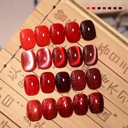 Esmalte Gel para unhas Art Design, esmalte magnético, cola brilhante, verniz UV, vinho vermelho, rubi, olho de gato, cola - Image 6