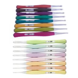 Conjunto 8 agulhas crochê com alça antiderrapante macia Conjunto agulhas tricô plástico - Image 1
