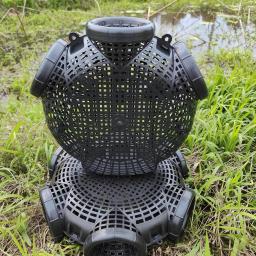 Black Fish Net gaiola para pesca, arrastão, Finless Eel, Loach Trap, Plastic Pot, Mud Container, armadilhas de pesca, 1Pc - Image 2
