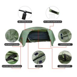 Tenda de caminhada leve para acampamento e montanhismo Sonuto, postes de liga de alumínio, à prova d'água e à prova de mosquitos, para uma única pessoa - Image 3