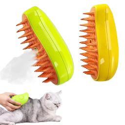 Escova de vapor 3 em 1 para cão e gato, pente elétrico para pêlos de animais, massagem e grooming suprimentos, depilação - Image 6