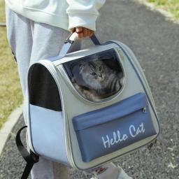 Saco portátil respirável para animais de estimação, Mochila de viagem ao ar livre, Saco transparente para gatos e cães pequenos - Image 3