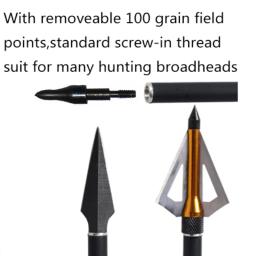 Sp300 400 tiro com arco 100% flechas de carbono puro 3 feather feather pena 28 "30" 31 "eixo para arco recurvo composto caça tiro - Image 5