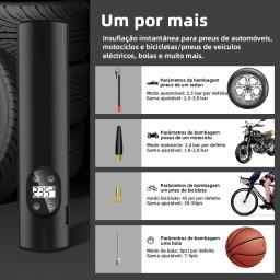 E-ACE-Inflator portátil sem fio de pneus, adequado para inflar rapidamente, baterias 6000mAh, adequado para bicicletas, motocicletas e carros - Image 2