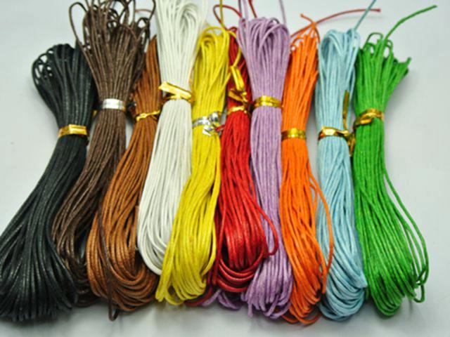 Cordão de Algodão Encerado para Bijuterias - Mistura de Cores, 10 Vertentes, 1mm, 100m de Alta Qualidade para Pulseiras e Colares, Padrão UE e EUA