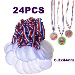 Projete seus próprios troféus do prêmio, medalha de fita para crianças, festivais esportivos corporativos, festa esportiva, bricolage, 24 pcs - Image 1