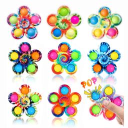 Tie Dye Simples Fidget Spinner Pops Dedo Brinquedos Push Bubble Hand Spinner Para TDAH Ansiedade Alívio do Estresse Sensorial Gifs Para Crianças - Image 2