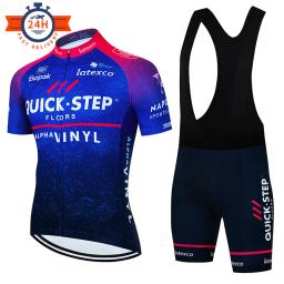 QUICK STEP-Conjuntos masculinos de ciclismo, roupas de ciclismo, manga curta, terno de bicicleta MTB, roupas de bicicleta pro verão - Image 1