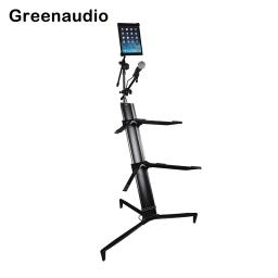 Suporte de teclado profissional com microfone para música, coluna de 2 camadas, liga de alumínio, GAZ-BS01 - Image 2