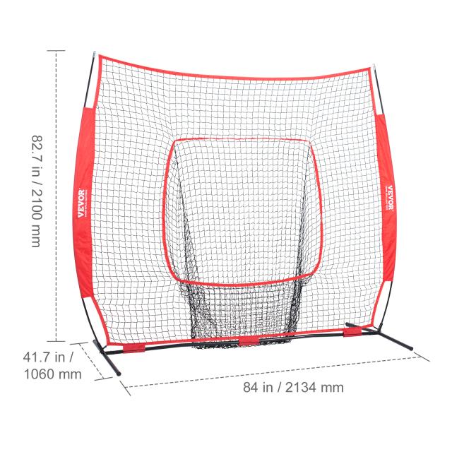 Rede de Treinamento Portátil VEVOR para Baseball e Softball - Ideal para Batting, Catching e Pitching 7x7 ft