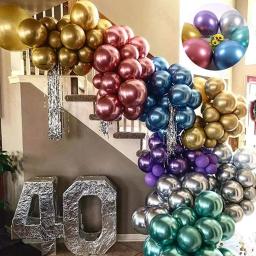 Balões metálicos para festa de aniversário, balões de metal, azul, vermelho, cromo, prata, rosa, ouro, Baby Shower, Decorações de casamento, 10 PCs, 20 PCs, 30PCs - Image 5