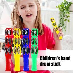 Handheld Pandeiro Sticks, Instrumento Musical de Percussão, Jingle Colorido, Mão Pandeiro Stick, Latina, 4pcs - Image 2