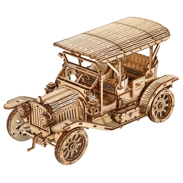 Kit 3D de Construção de Carro de Madeira: Modelo Escala para DIY, Artesanato e Decoração de Casa