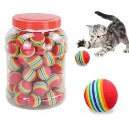5/10/30 pçs arco-íris eva gato brinquedos bola interativa gato cão jogar mascar chocalho zero eva bola bolas de treinamento brinquedos para animais de estimação suprimentos - Image 6