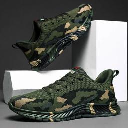 Sapatos masculinos casuais esporte tênis respirável leve caminhada tênis camo colorido não deslizamento tênis - Image 1