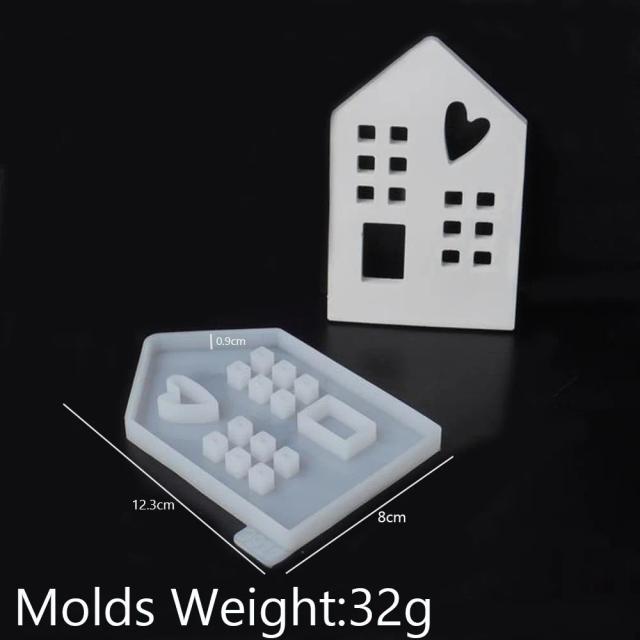 Molde de Silicone para Castiçal em Forma de Coração e Casa - Ideal para DIY com Gesso, Resina e Concreto