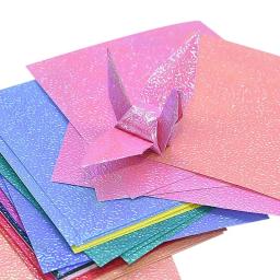 50 folhas de papel quadrado de origami com glitter, dobrável, guindaste de papel de desejo da sorte, artesanato para papel de origami, decoração de festa de aniversário diy, scrapbook - Image 2