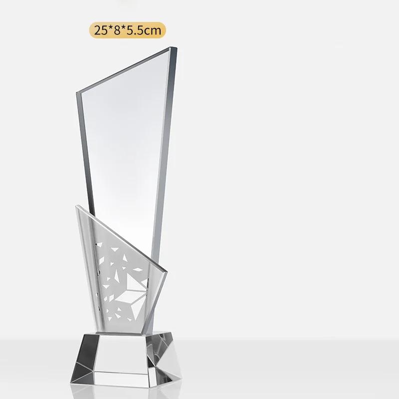 Troféu De Vidro De Cristal Personalizado, letras Criativas, Alto Grau, Competição De Mídia, Azul, Decoração Do Lar - Image 1
